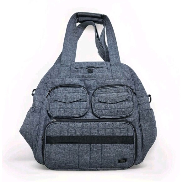 Lug Overnight Travel Gym Tote Puddle Jumper Quilted Gray Bag Carry On - Picture 1 of 13